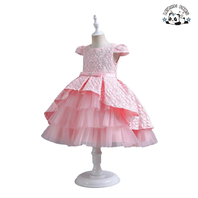 LEZONKIDS - Children's dress printed princess dress little girl dresses for birthday party